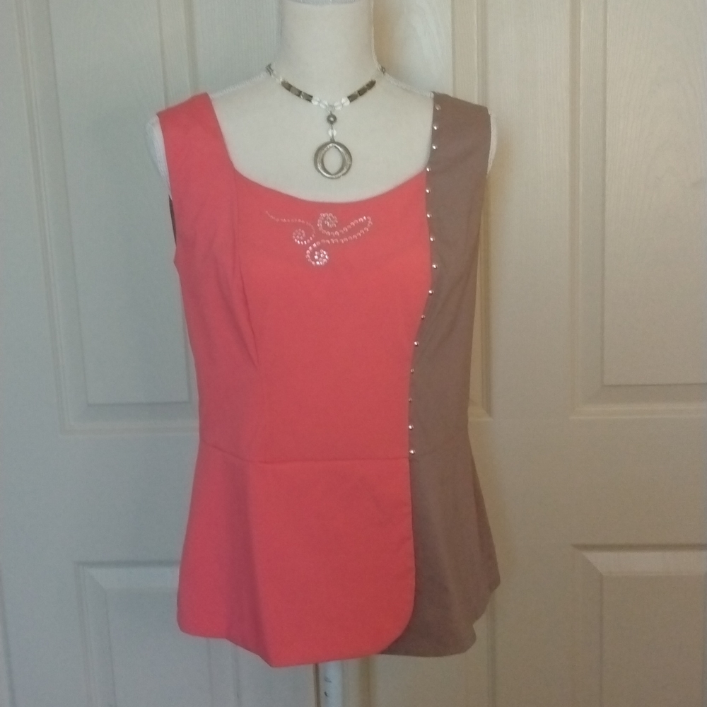 Bleu D' Azur two toned studded top.